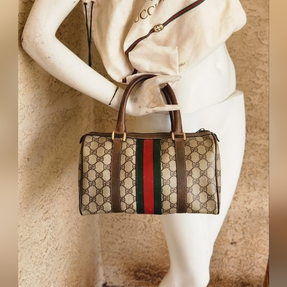 VINTAGE‎ GUCCI ACCESSORY COLLECTION BOSTON BAG GG - Picture 3 of 16